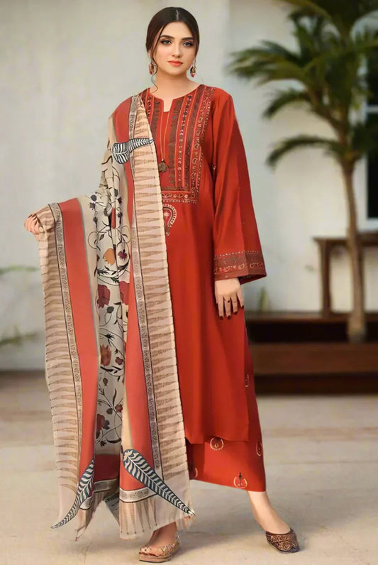 Ayat Embroidered 3-pieces